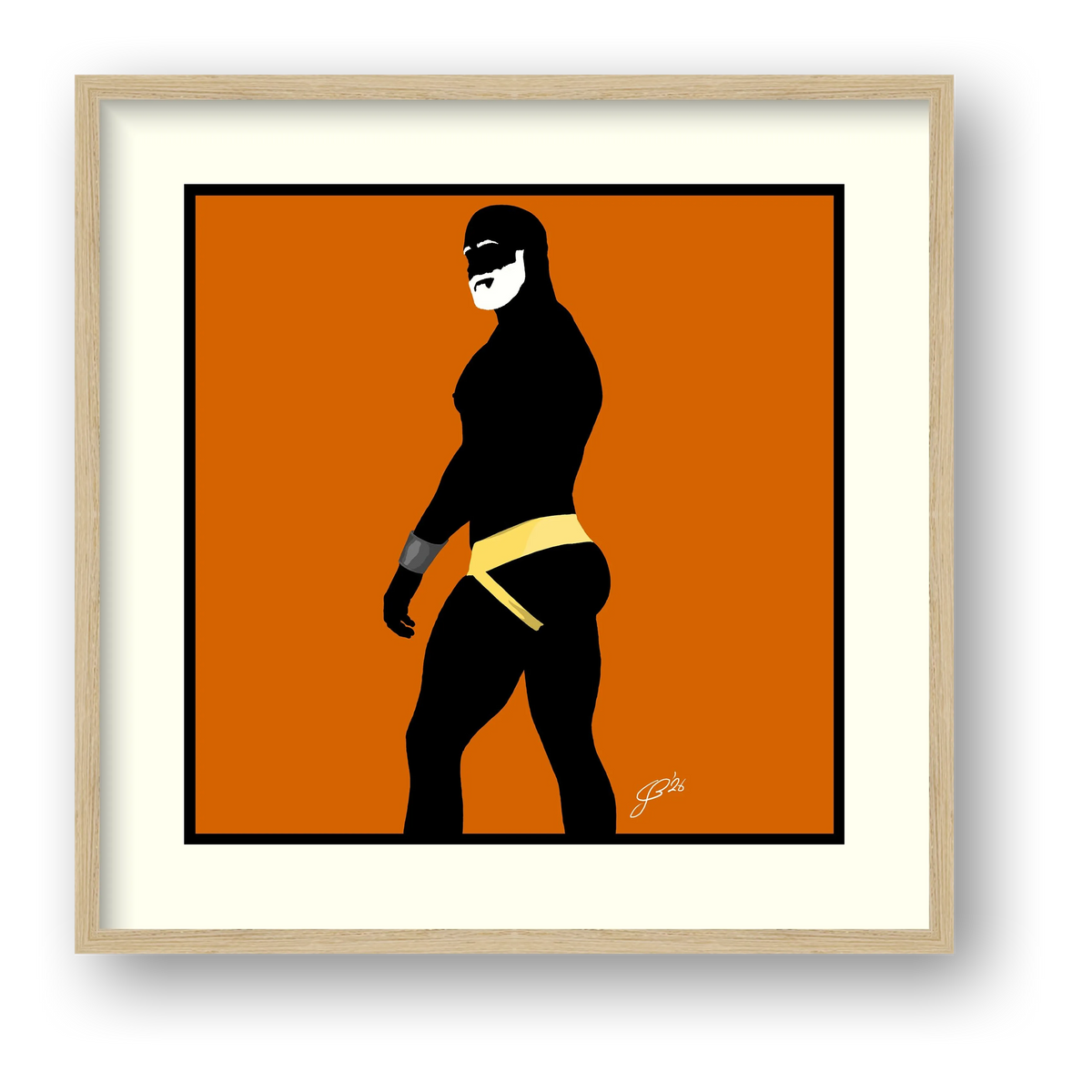 Scott - Bear flag colours Art - Orange — framed