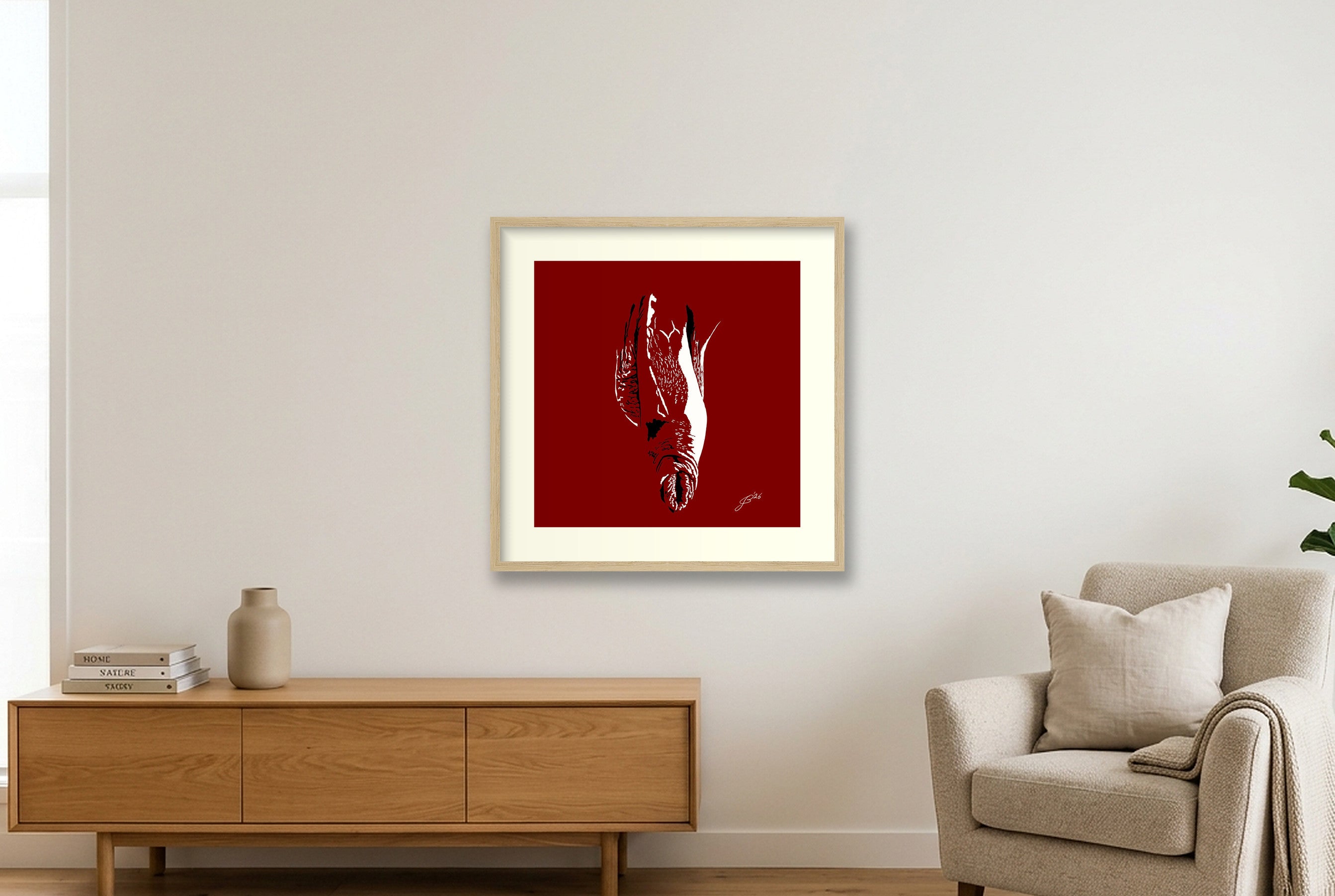 Bruno’s Dick Pic — 50×50cm, 20×20" Oak Frame