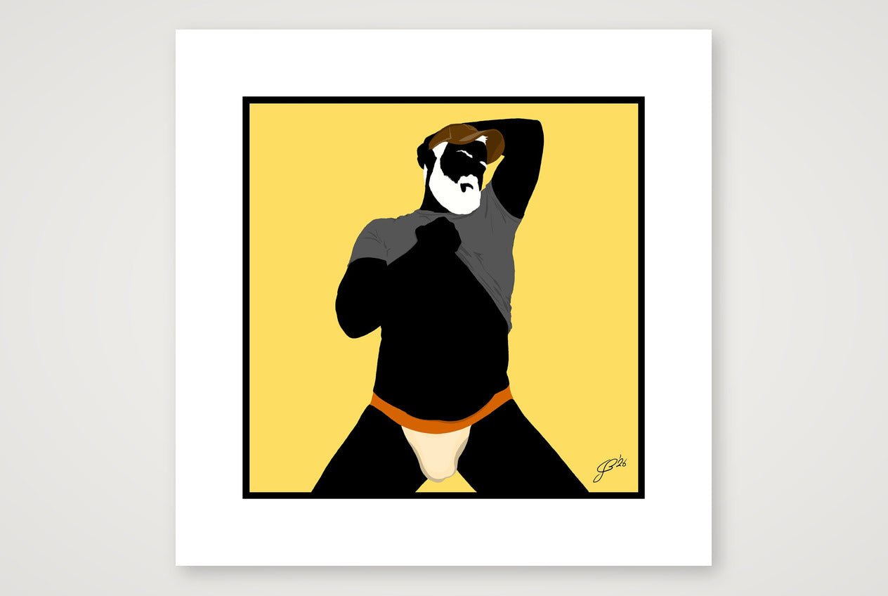 Ben - Bear flag colours Art - Yellow — 40×40cm, 16×16" Print only