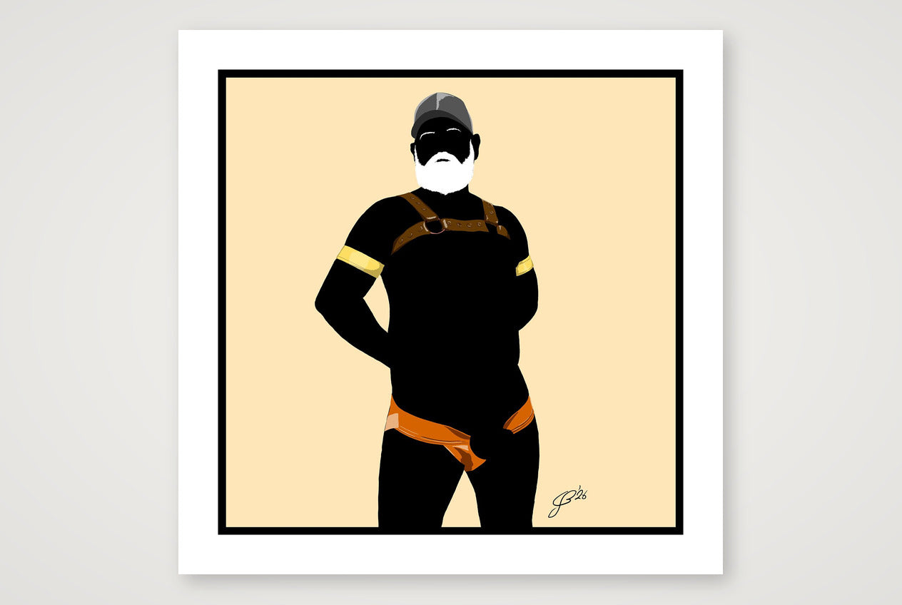 Rob - Bear flag colours Art - Cream — 70×70cm, 28×28" Print only