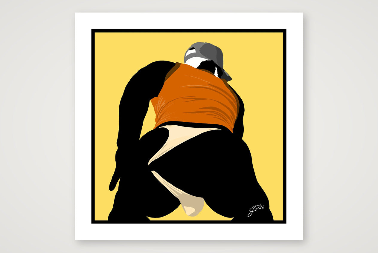Tom - Bear flag colours Art - Yellow — 70×70cm, 28×28" Print only