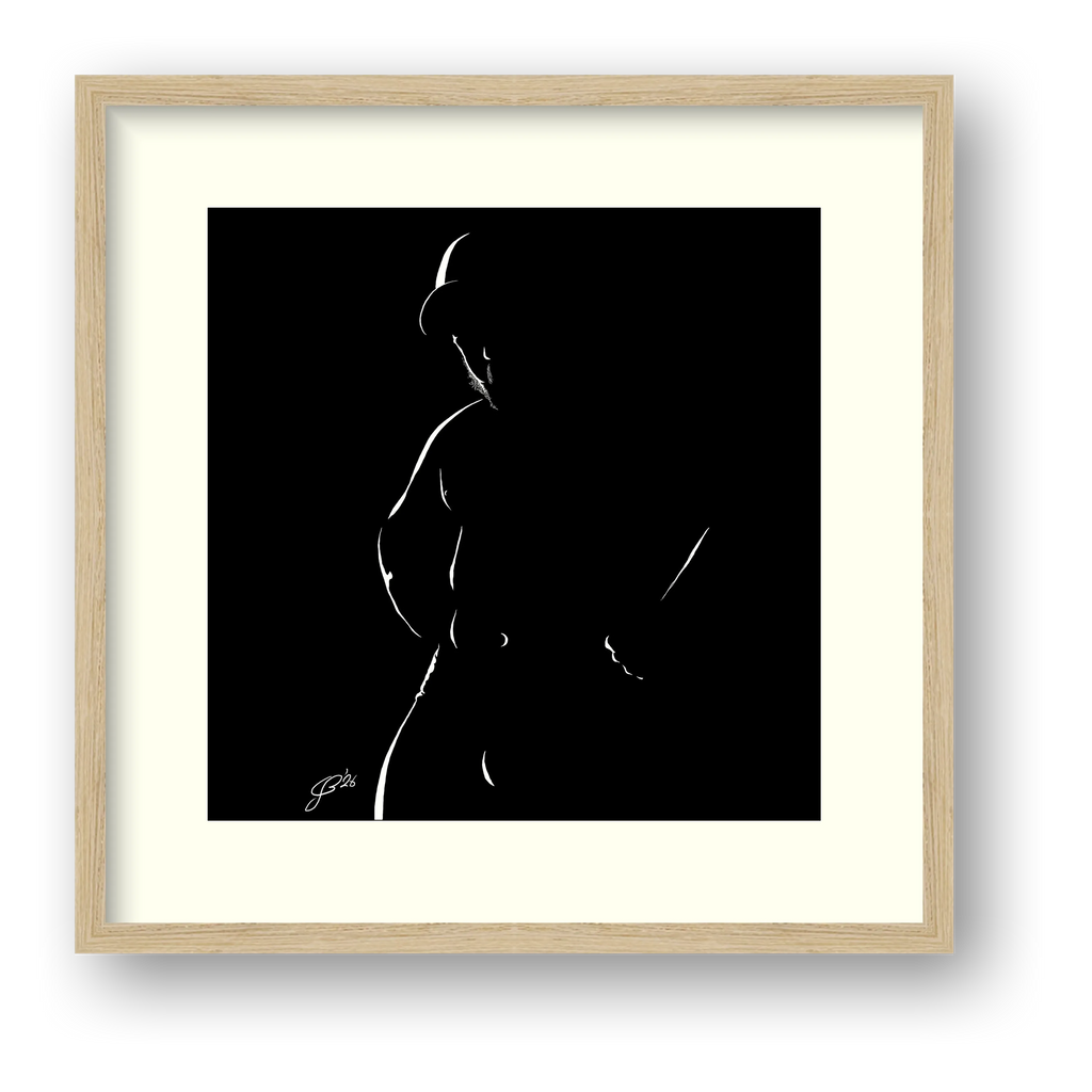 Capped Calvin “Negative space Bear” — framed