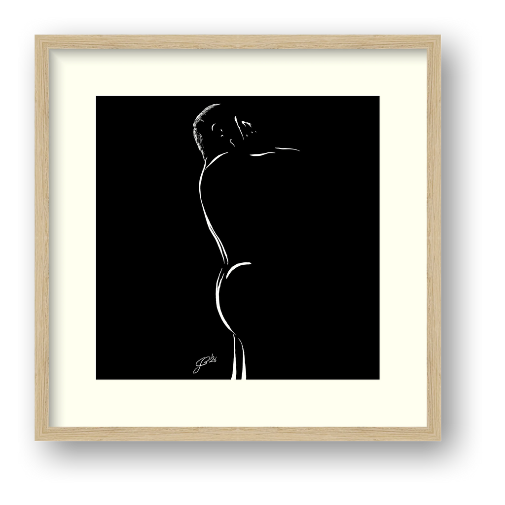 Shower Sean “Negative space Bear” — framed