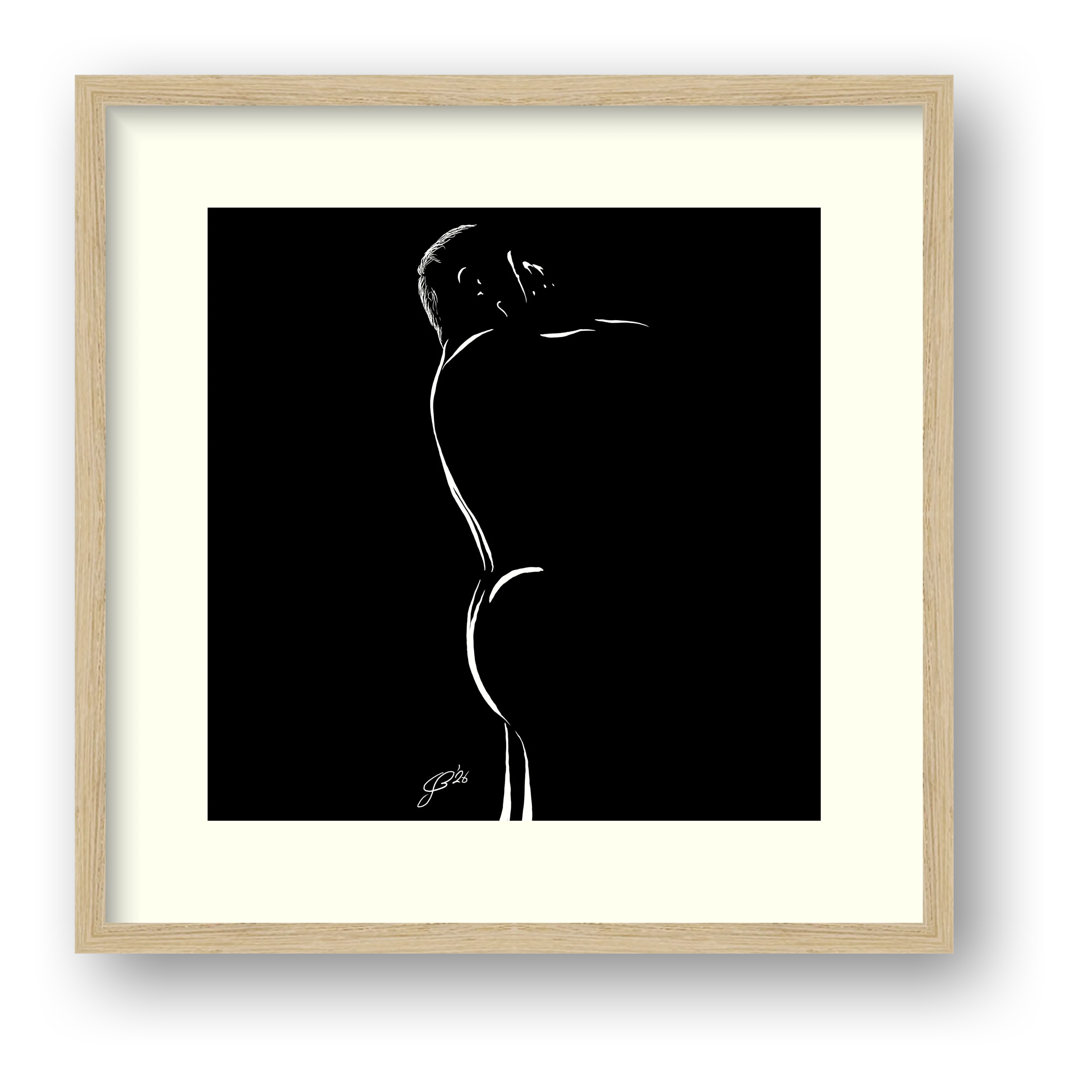 Shower Sean “Negative space Bear” — framed
