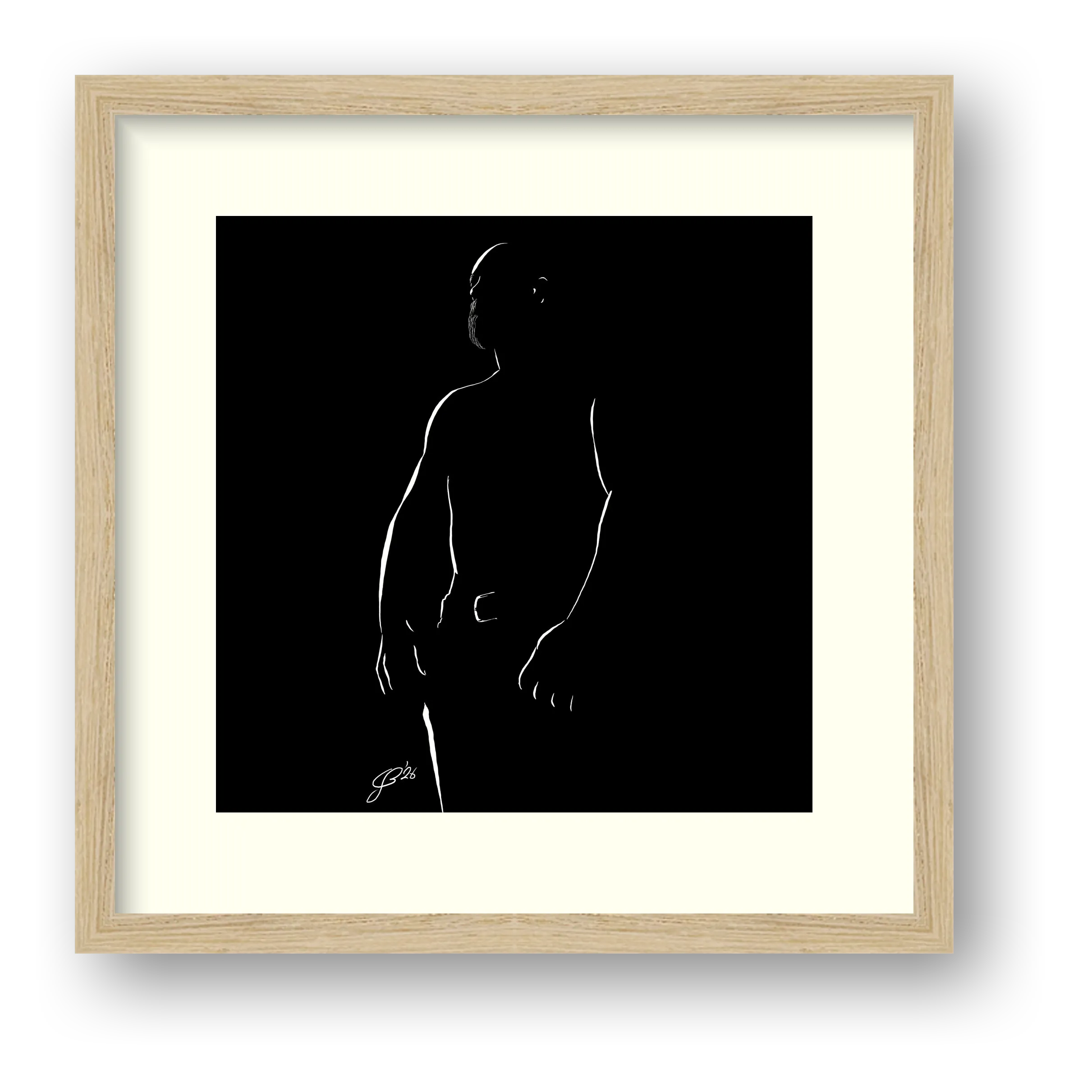 Beefy Bernie “Negative space Bear” — framed
