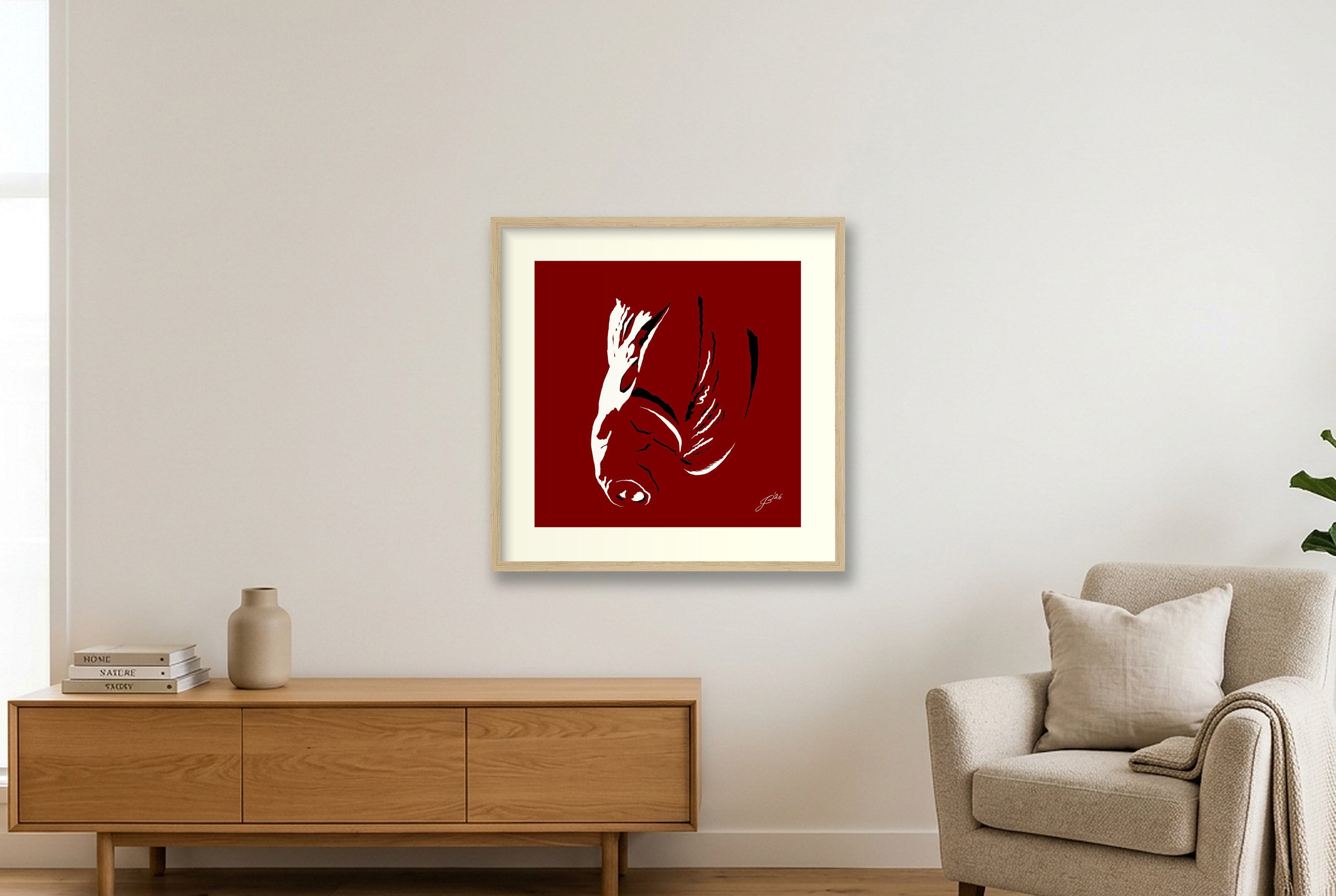 Nico’s Dick Pic — 50×50cm, 20×20" Oak Frame