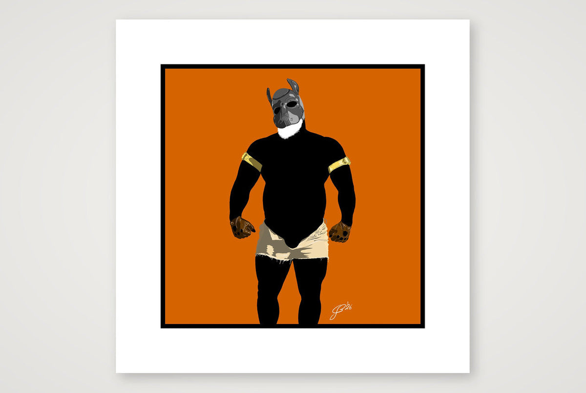 Buck - Bear flag colours Art - Orange — 30×30cm, 12×12" Print only