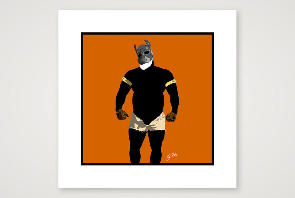 Buck - Bear flag colours Art - Orange — 30×30cm, 12×12" Print only
