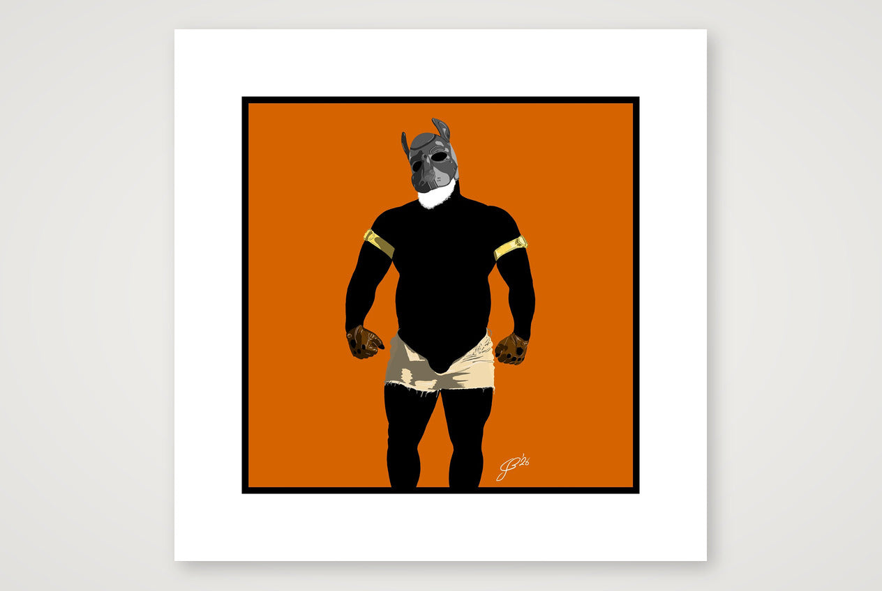 Buck - Bear flag colours Art - Orange — 30×30cm, 12×12" Print only
