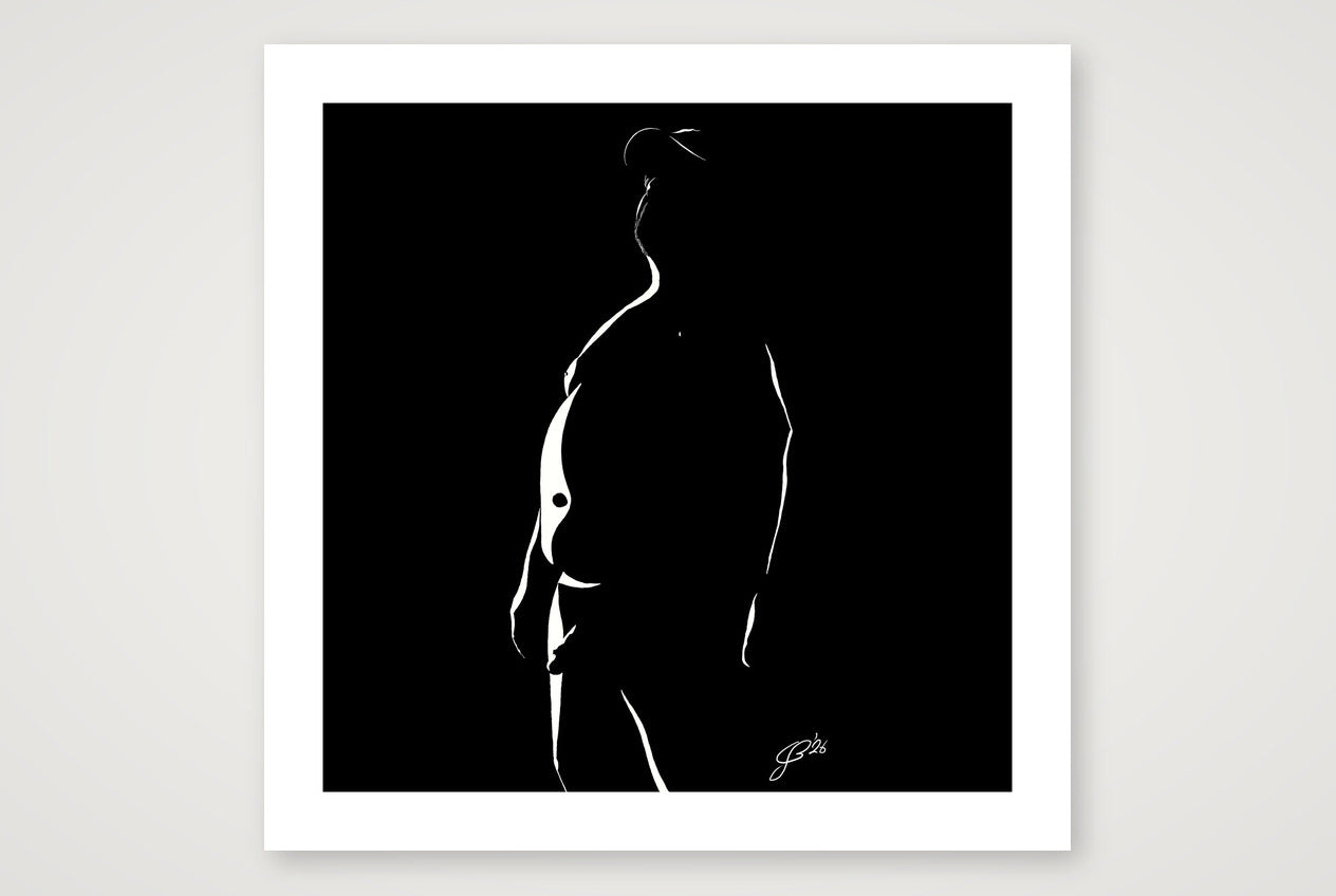 Alf “Negative space Bear” — 70×70cm, 28×28" Print only