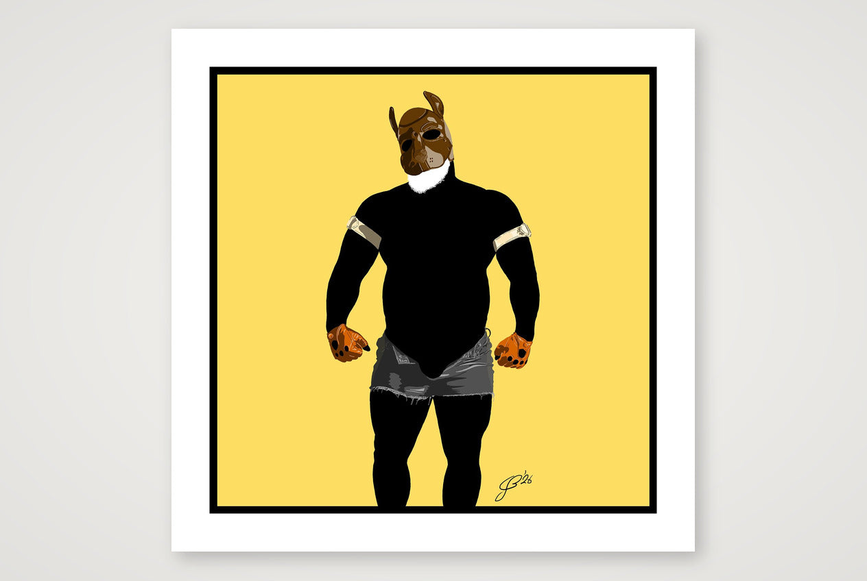 Buck - Bear flag colours Art - Yellow — 70×70cm, 28×28" Print only