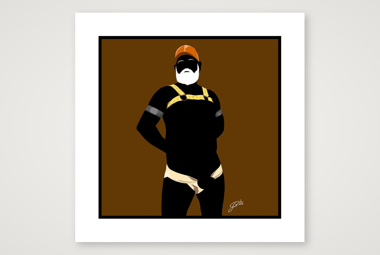 Rob - Bear flag colours Art - Brown — 50×50cm, 20×20" Print only