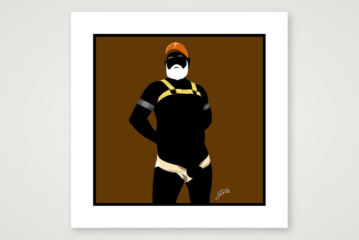 Rob - Bear flag colours Art - Brown — 50×50cm, 20×20" Print only