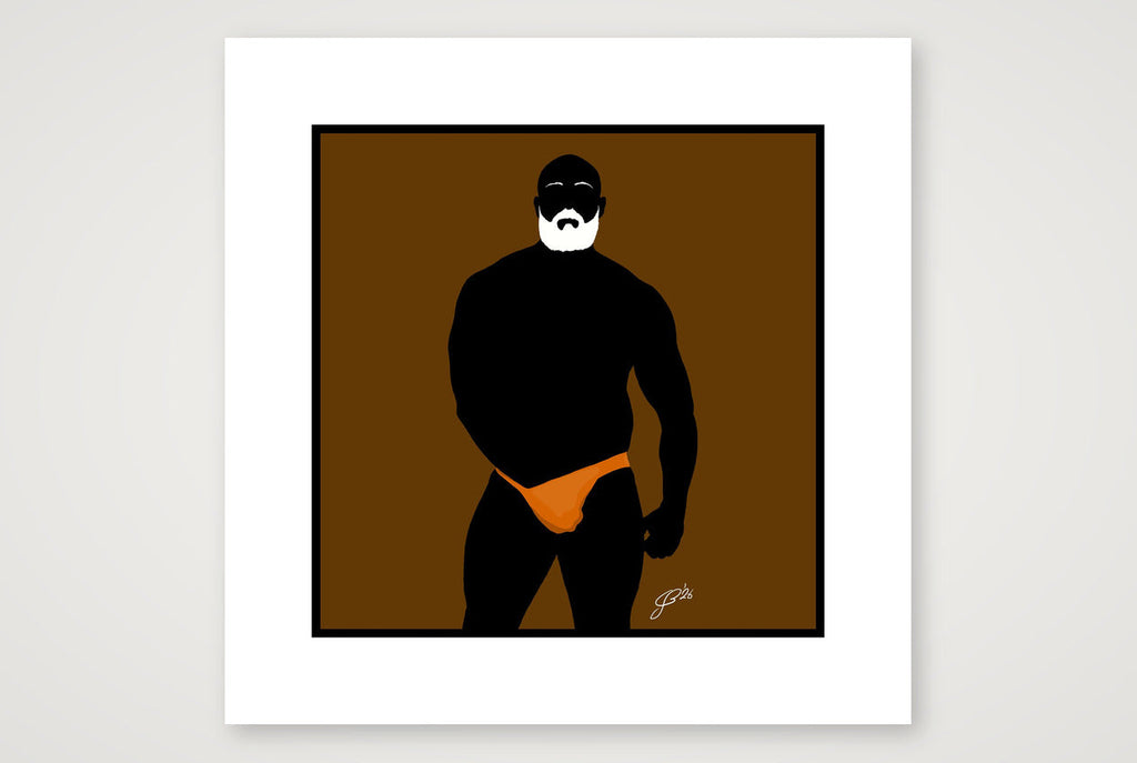Rex - Bear flag colours Art - Brown — 30×30cm, 12×12" Print only