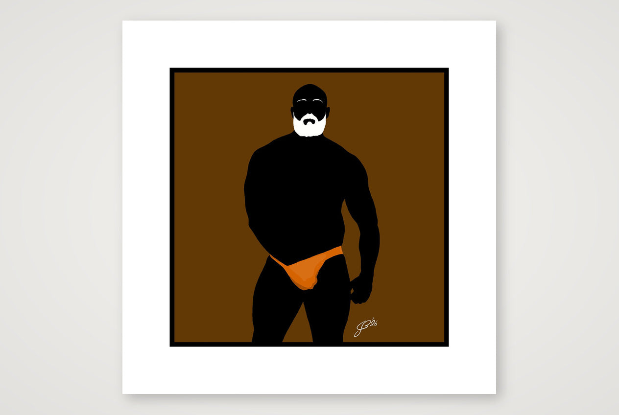 Rex - Bear flag colours Art - Brown — 30×30cm, 12×12" Print only