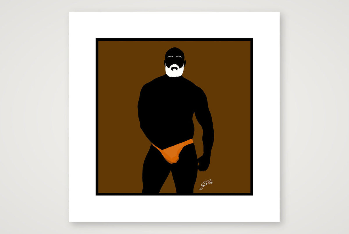 Rex - Bear flag colours Art - Brown — 30×30cm, 12×12" Print only