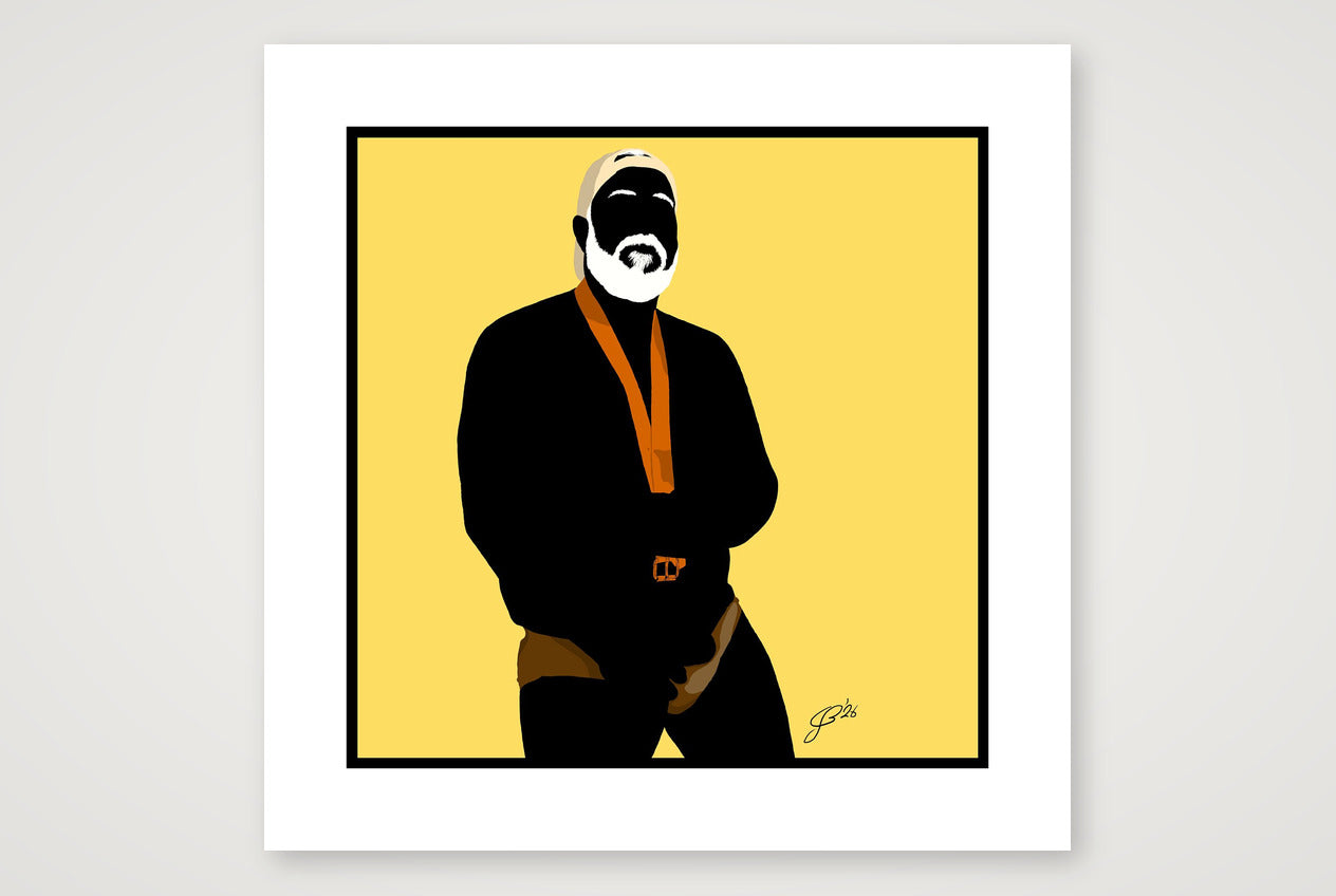 Raul - Bear flag colours Art - Yellow — 50×50cm, 20×20" Print only