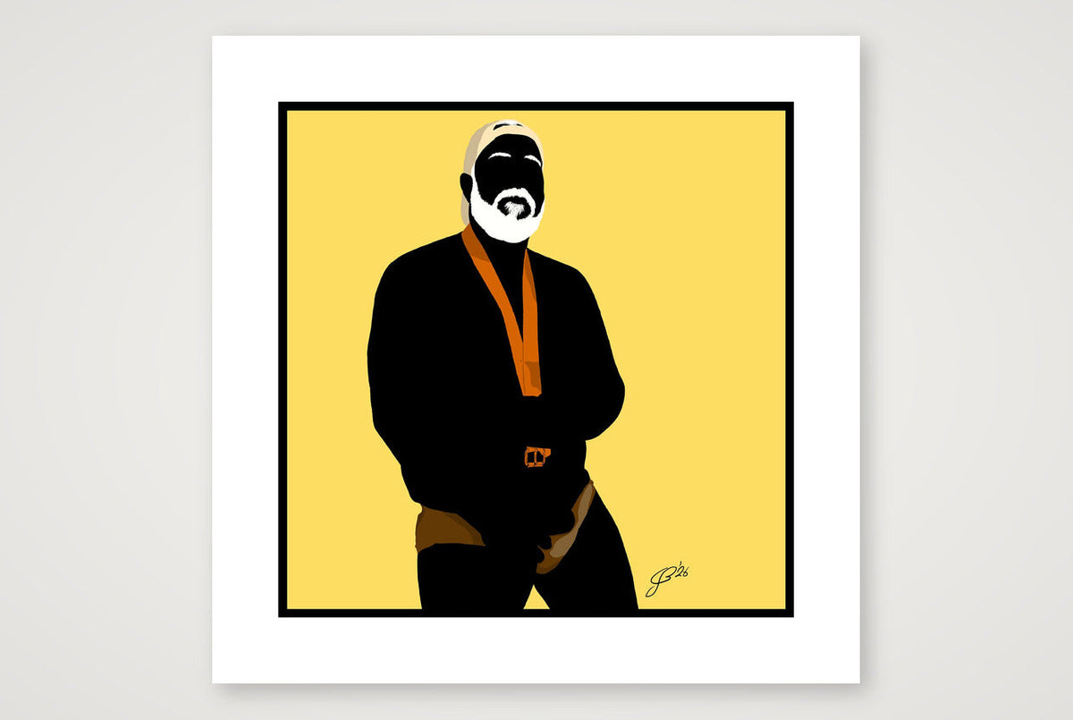 Raul - Bear flag colours Art - Yellow — 50×50cm, 20×20" Print only