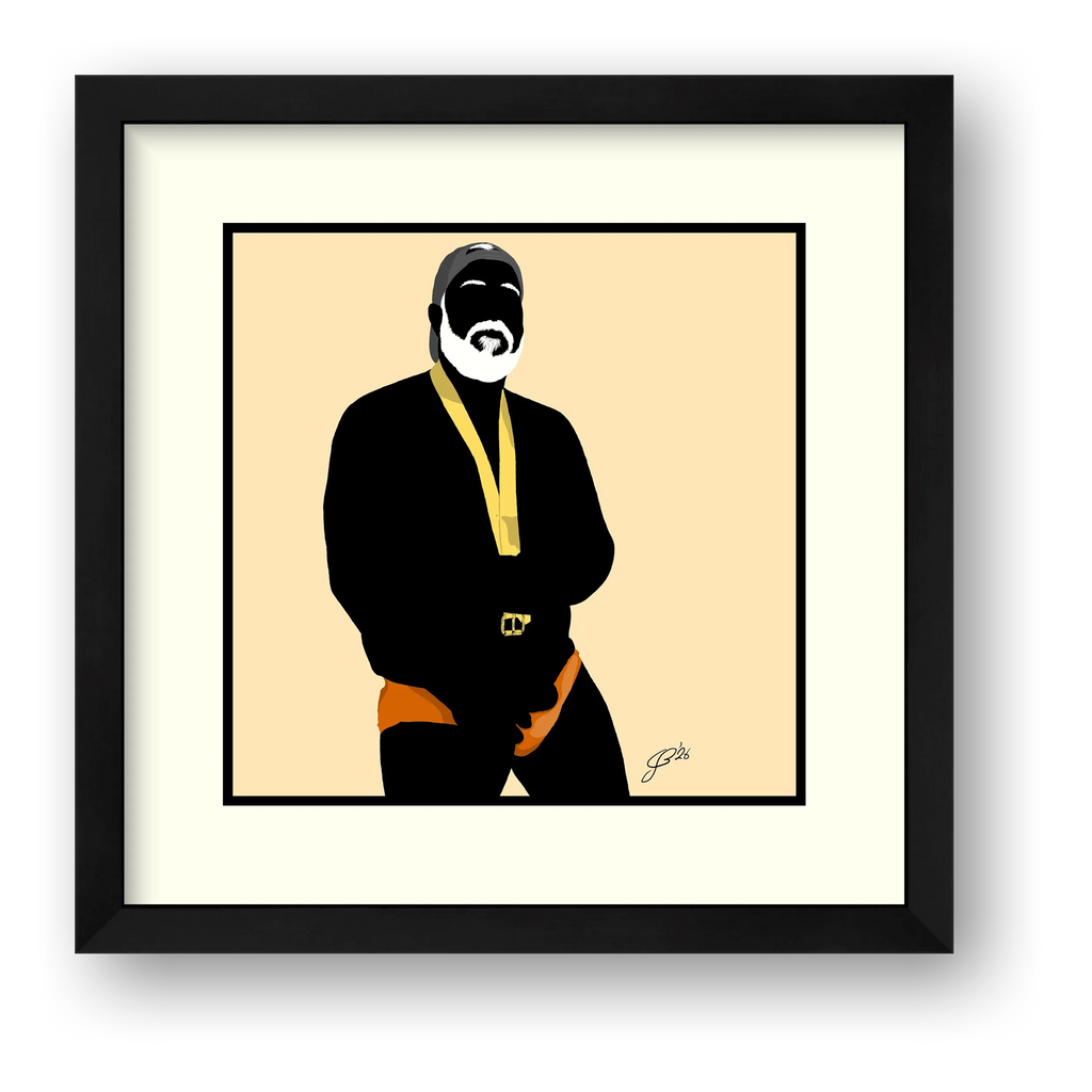 Raul - Bear flag colours Art - Cream — framed