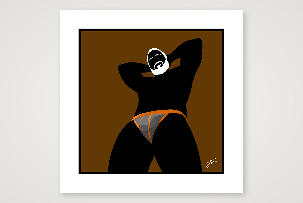 Frank - Bear flag colours Art - Brown — 50×50cm, 20×20" Print only