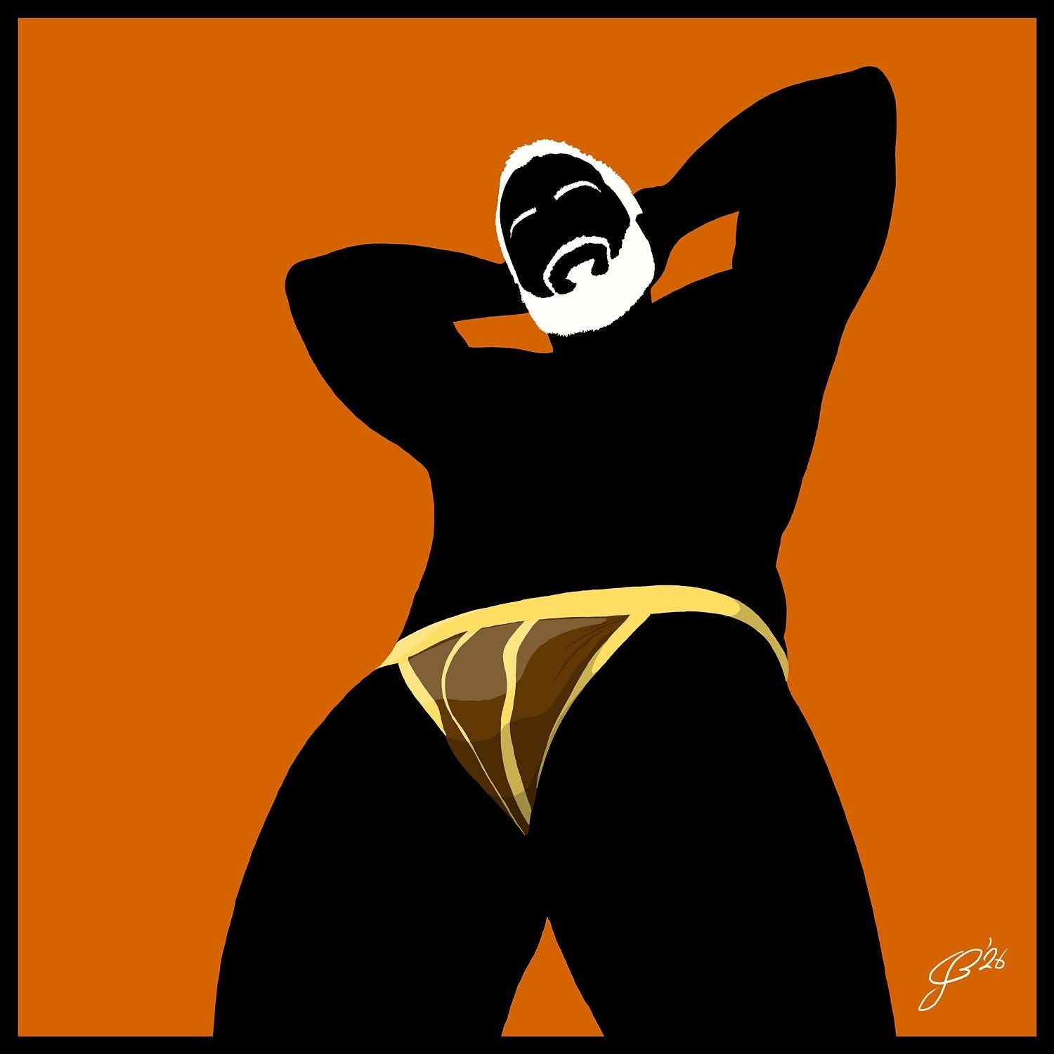 Frank - Bear flag colours Art - Orange