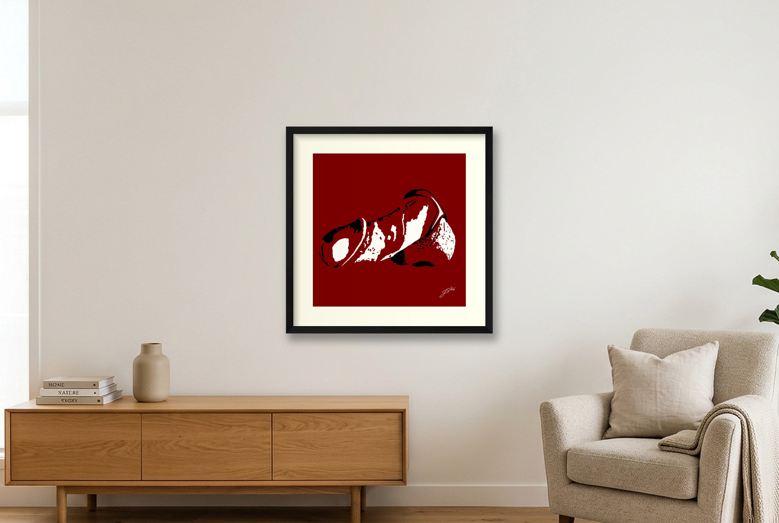 Ernesto’s Dick Pic — 50×50cm, 20×20" Black Frame