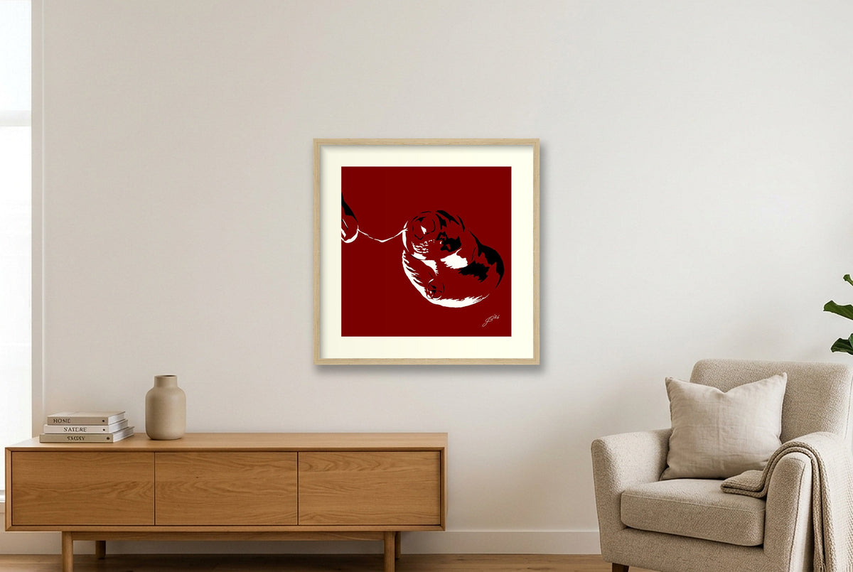 Phallic Art - Theo — 50×50cm, 20×20" Oak Frame