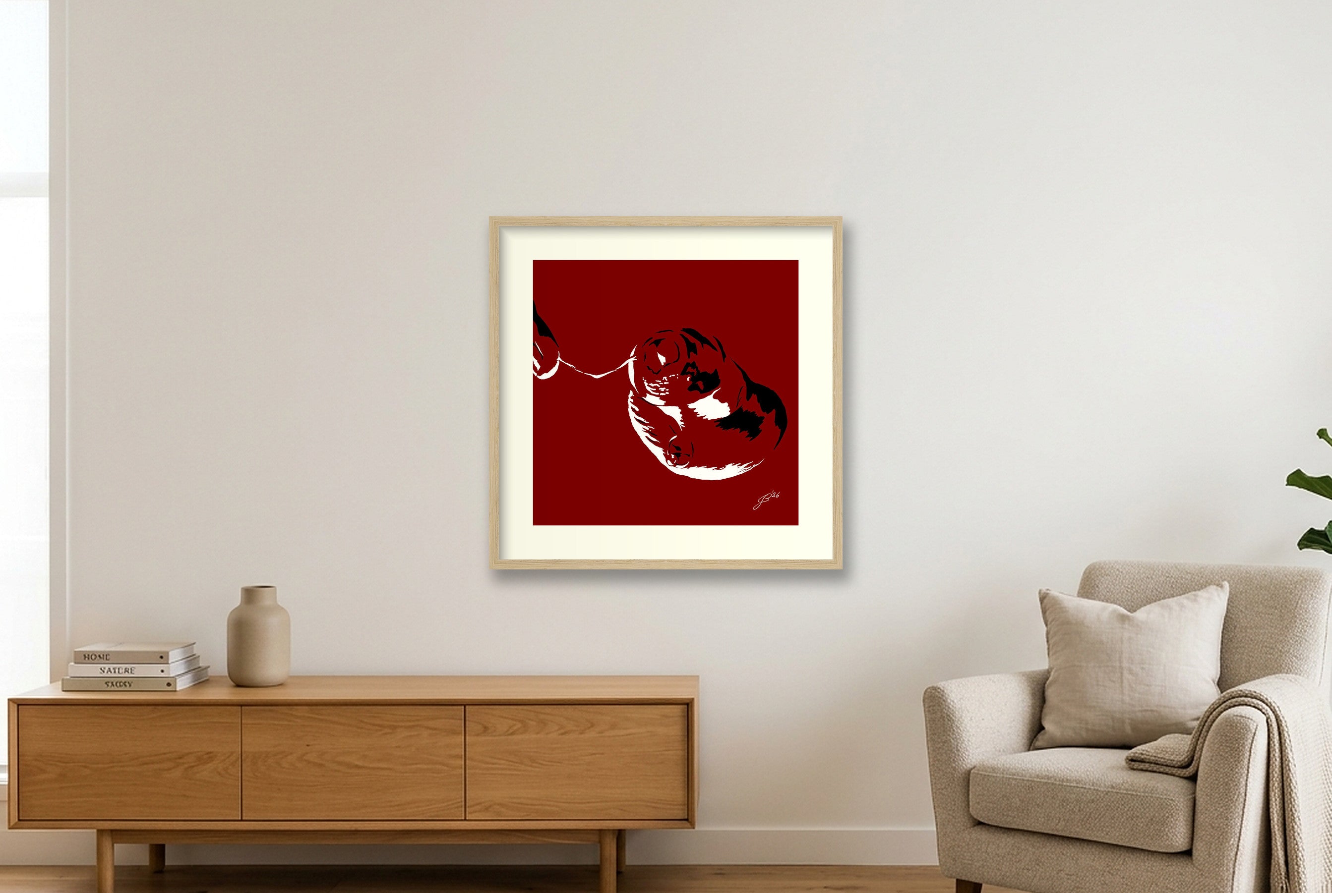 Theo’s Dick Pic — 50×50cm, 20×20" Oak Frame