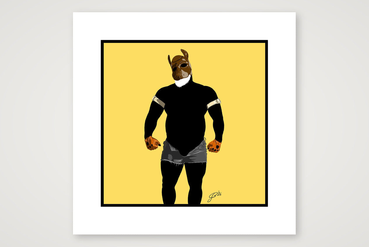 Buck - Bear flag colours Art - Yellow — 40×40cm, 16×16" Print only