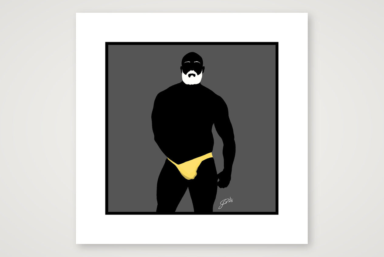 Rex - Bear flag colours Art - Grey — 30×30cm, 12×12" Print only