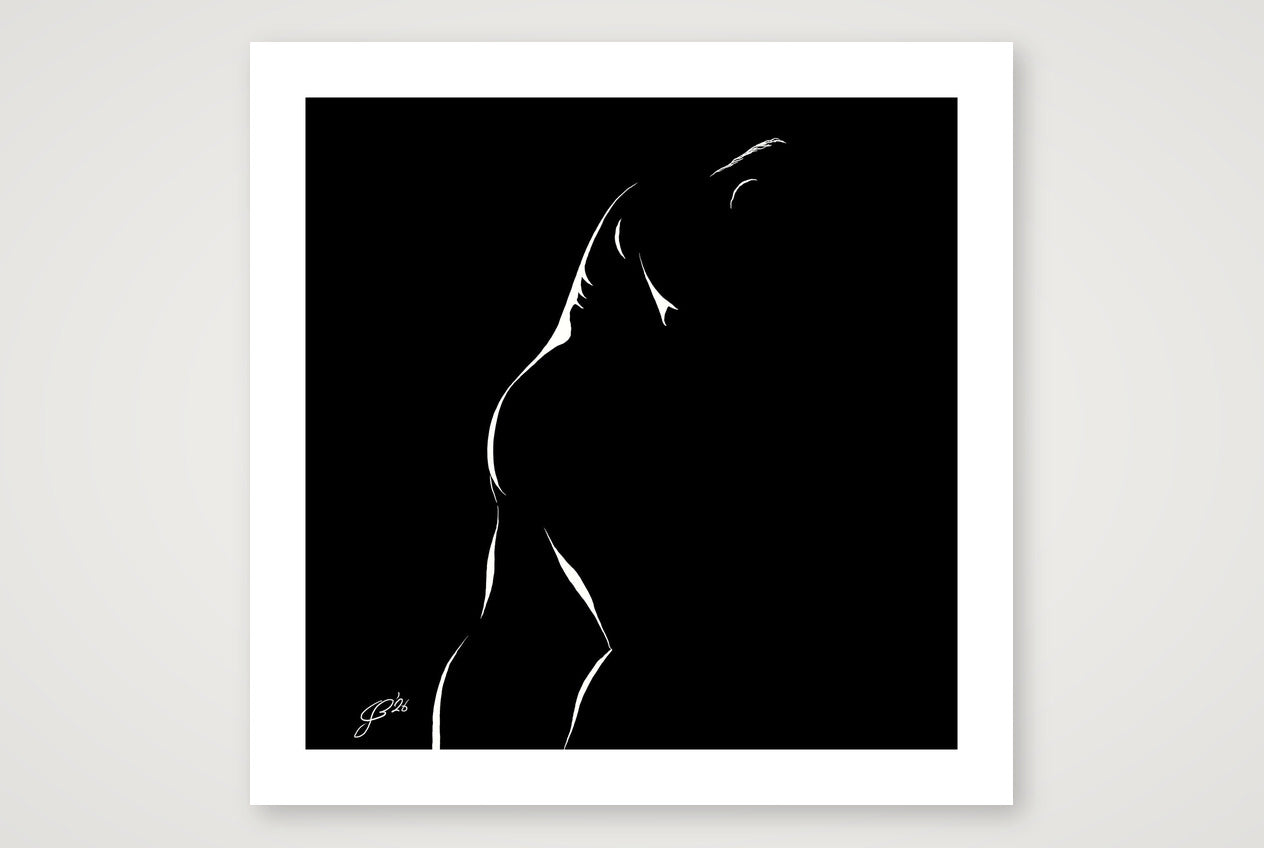 Big-arse Bob “Negative space Bear” — 70×70cm, 28×28" Print only