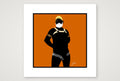 Rob - Bear flag colours Art - Orange — 30×30cm, 12×12" Print only