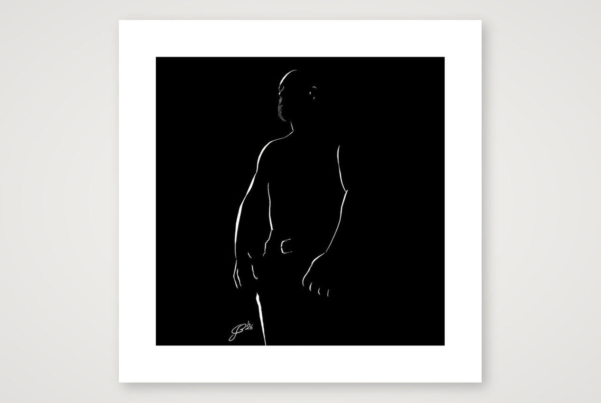 Beefy Bernie “Negative space Bear” — 50×50cm, 20×20" Print only