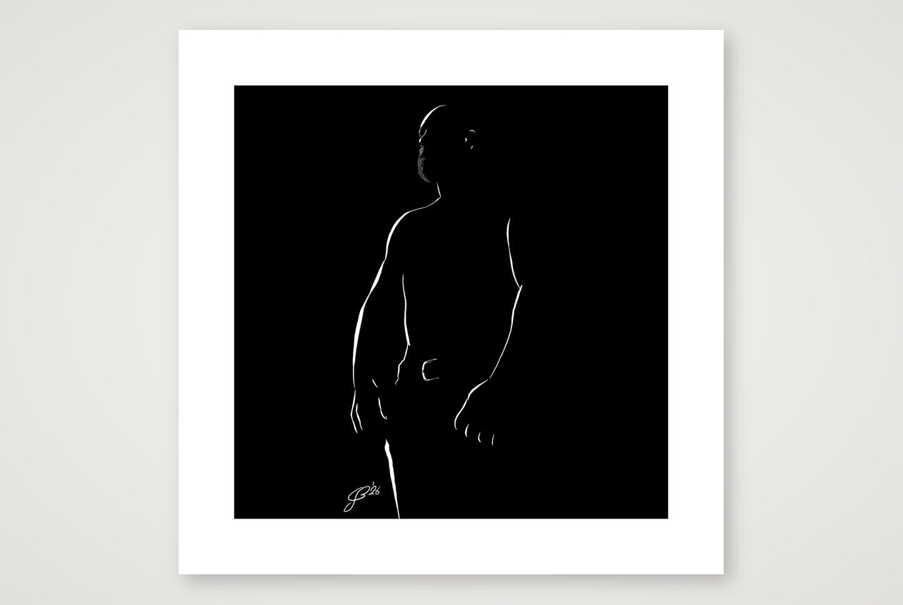 Beefy Bernie “Negative space Bear” — 50×50cm, 20×20" Print only