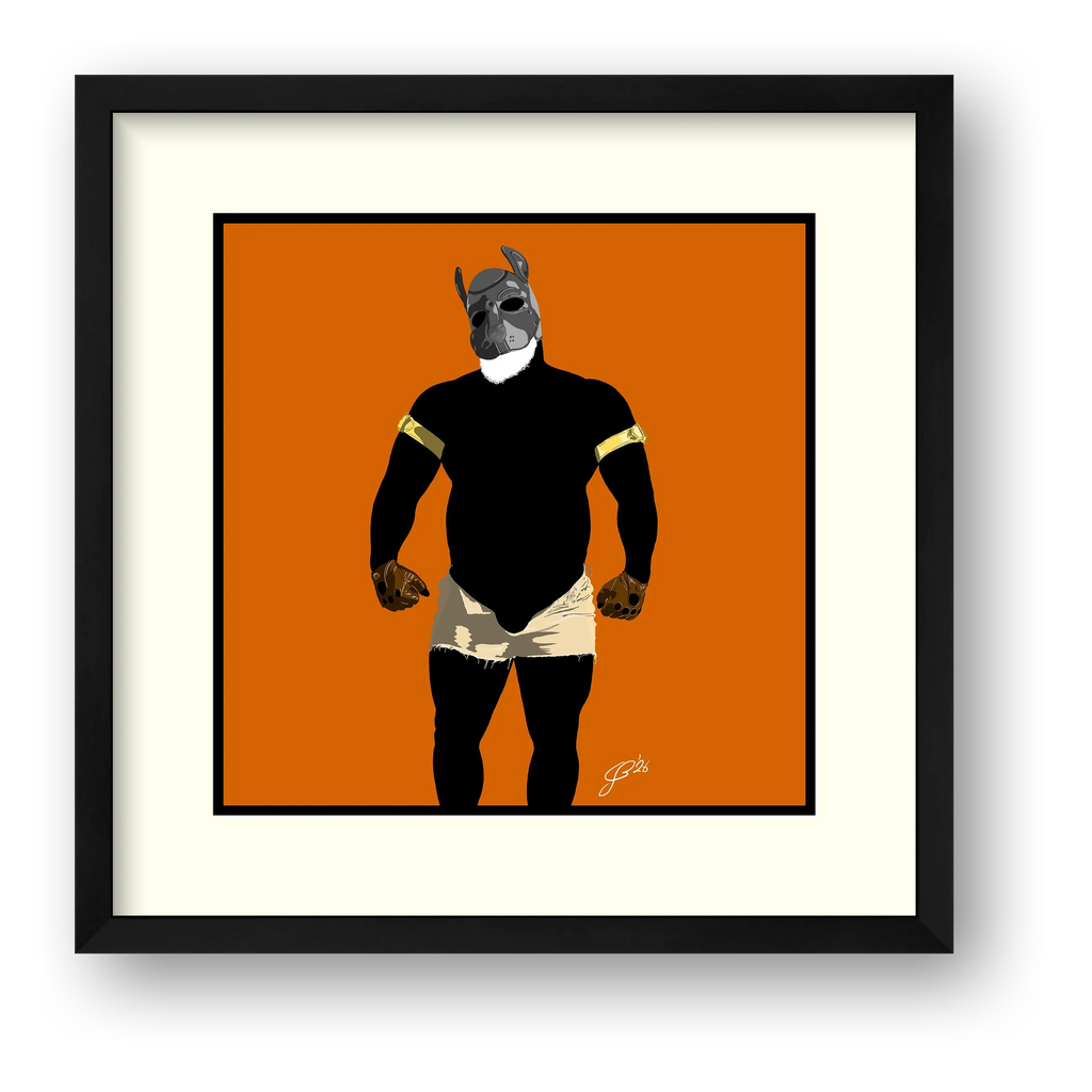Buck - Bear flag colours Art - Orange — framed