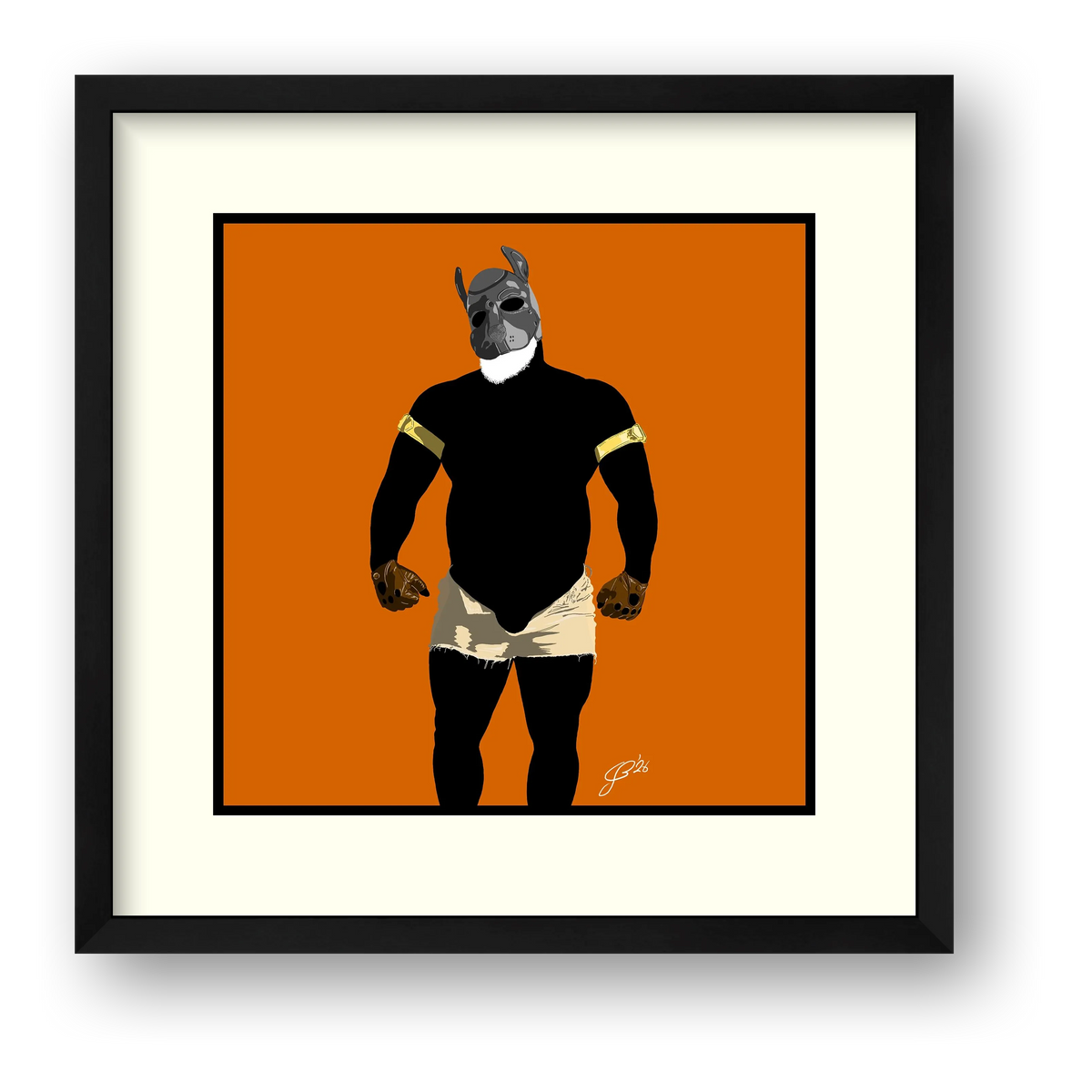 Buck - Bear flag colours Art - Orange — framed
