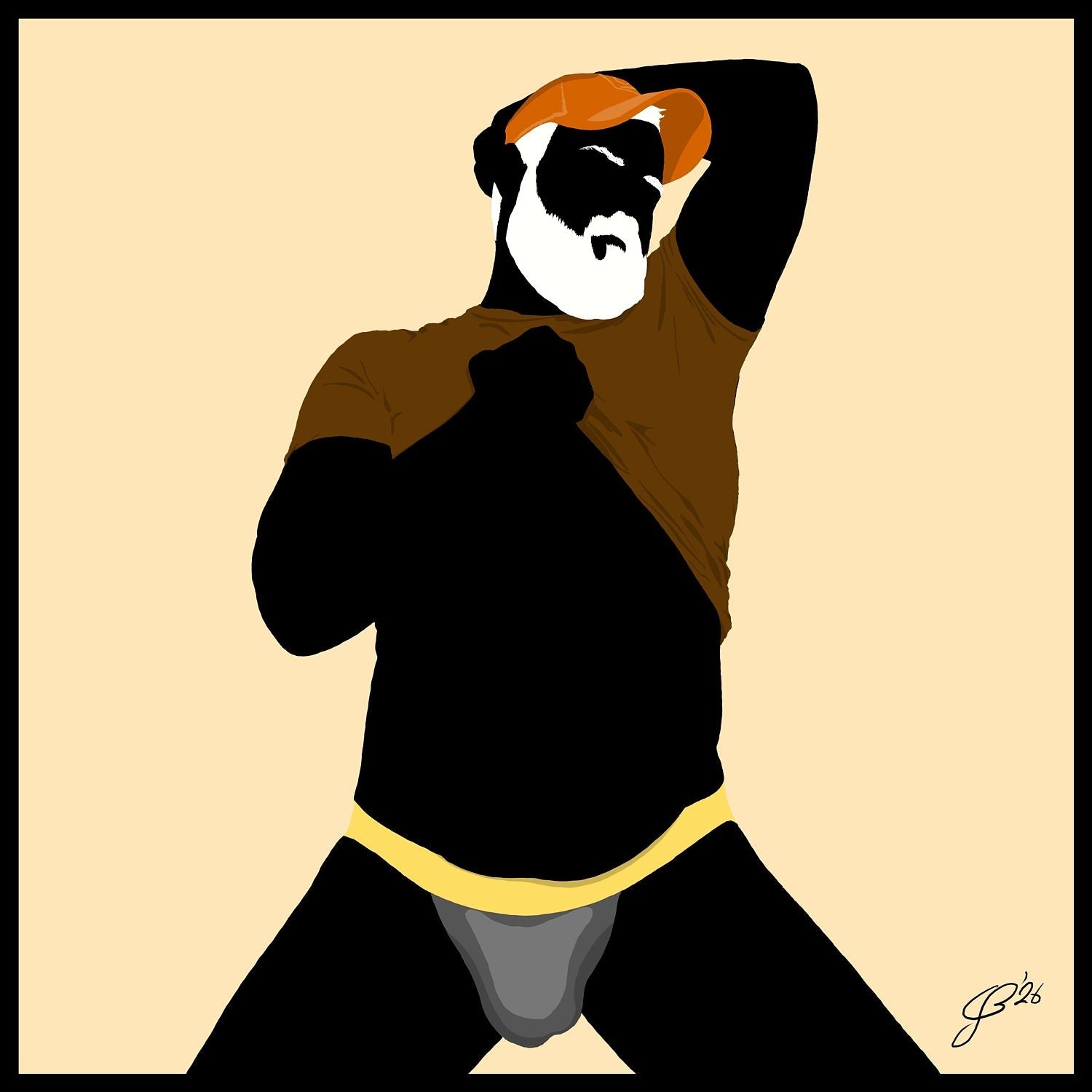 Ben - Bear flag colours Art - Cream