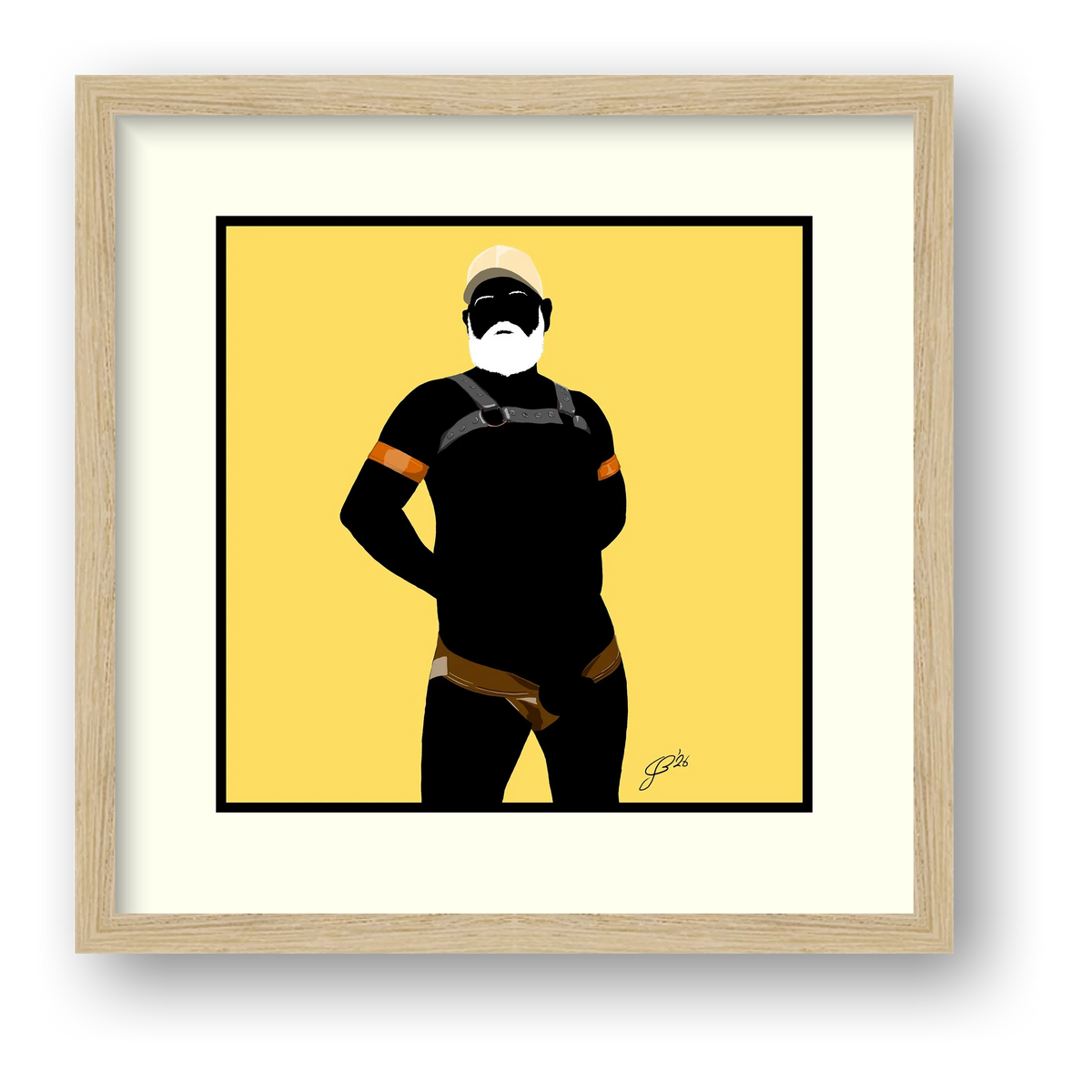Rob - Bear flag colours Art - Yellow — framed