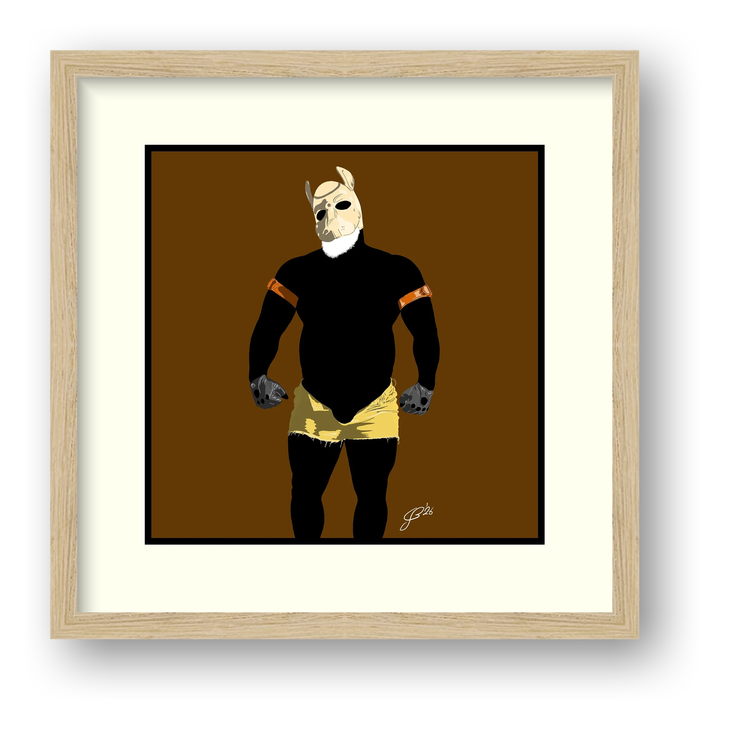 Buck - Bear flag colours Art - Brown — framed