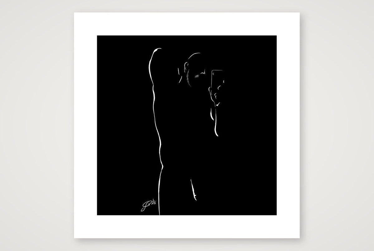 Selfie Si “Negative space Bear” — 50×50cm, 20×20" Print only