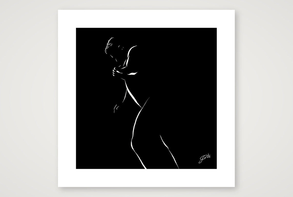 Leaning Len “Negative space Bear” — 50×50cm, 20×20" Print only