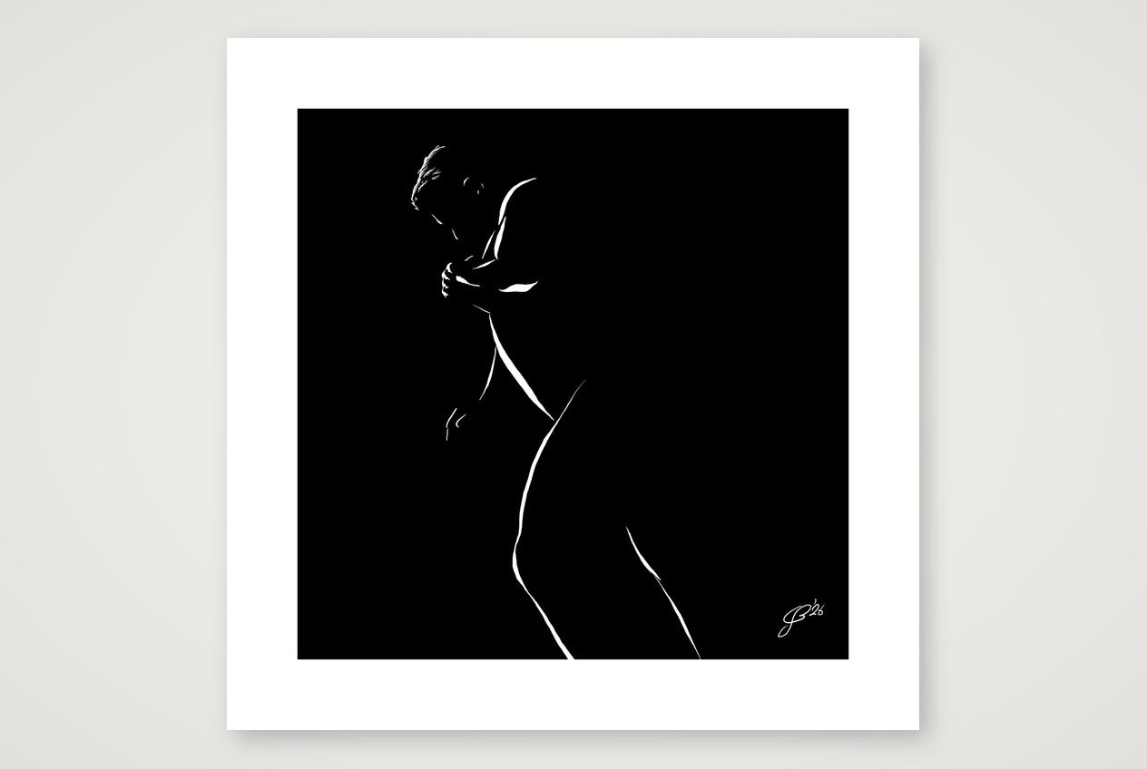 Leaning Len “Negative space Bear” — 50×50cm, 20×20" Print only