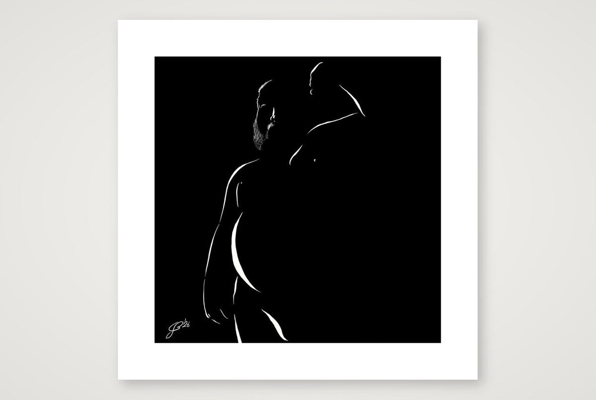 Nipples Nick “Negative space Bear” — 50×50cm, 20×20" Print only