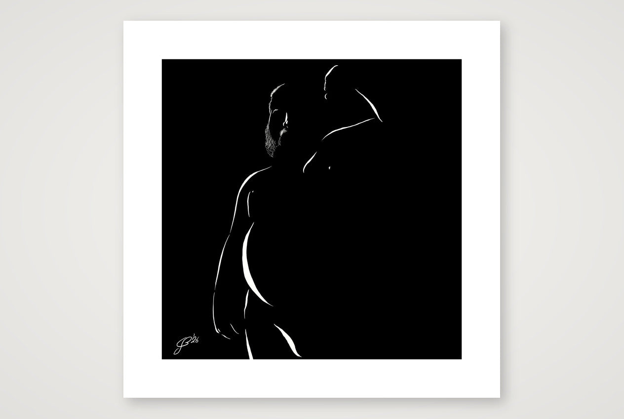 Nipples Nick “Negative space Bear” — 50×50cm, 20×20" Print only