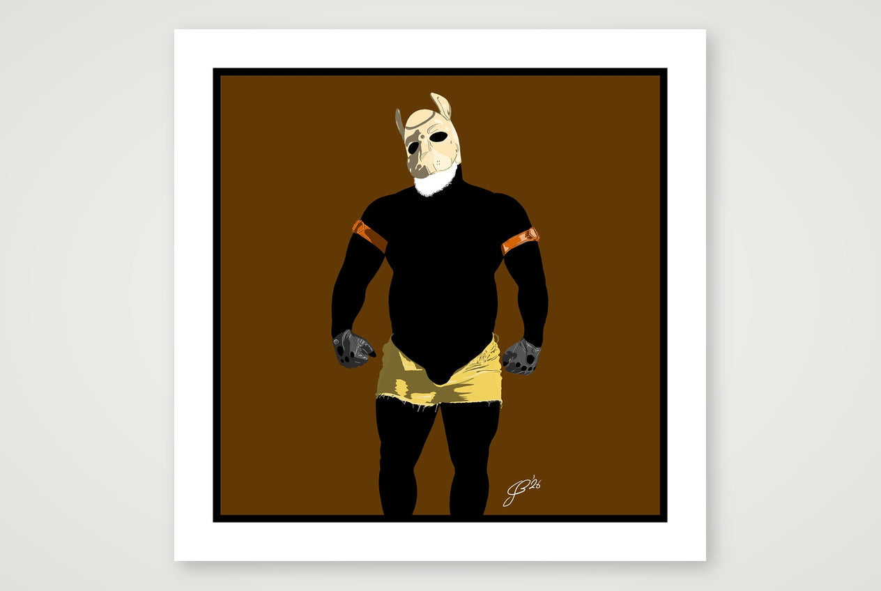 Buck - Bear flag colours Art - Brown — 70×70cm, 28×28" Print only