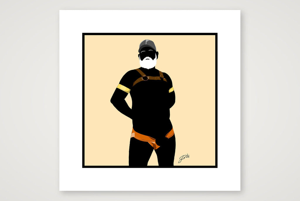 Rob - Bear flag colours Art - Cream — 30×30cm, 12×12" Print only