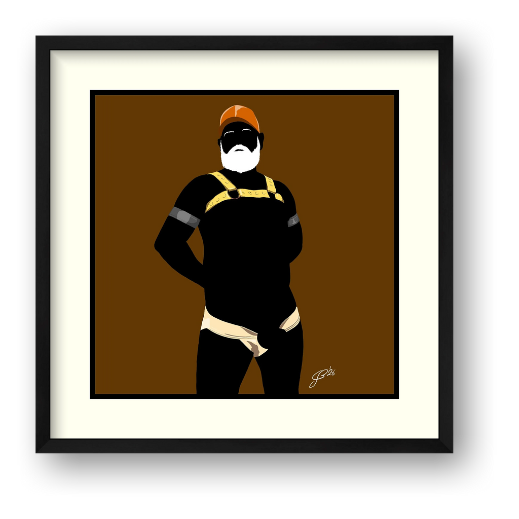 Rob - Bear flag colours Art - Brown — framed