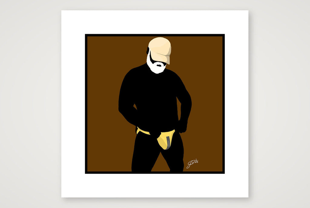 Jim - Bear flag colours Art - Brown — 30×30cm, 12×12" Print only