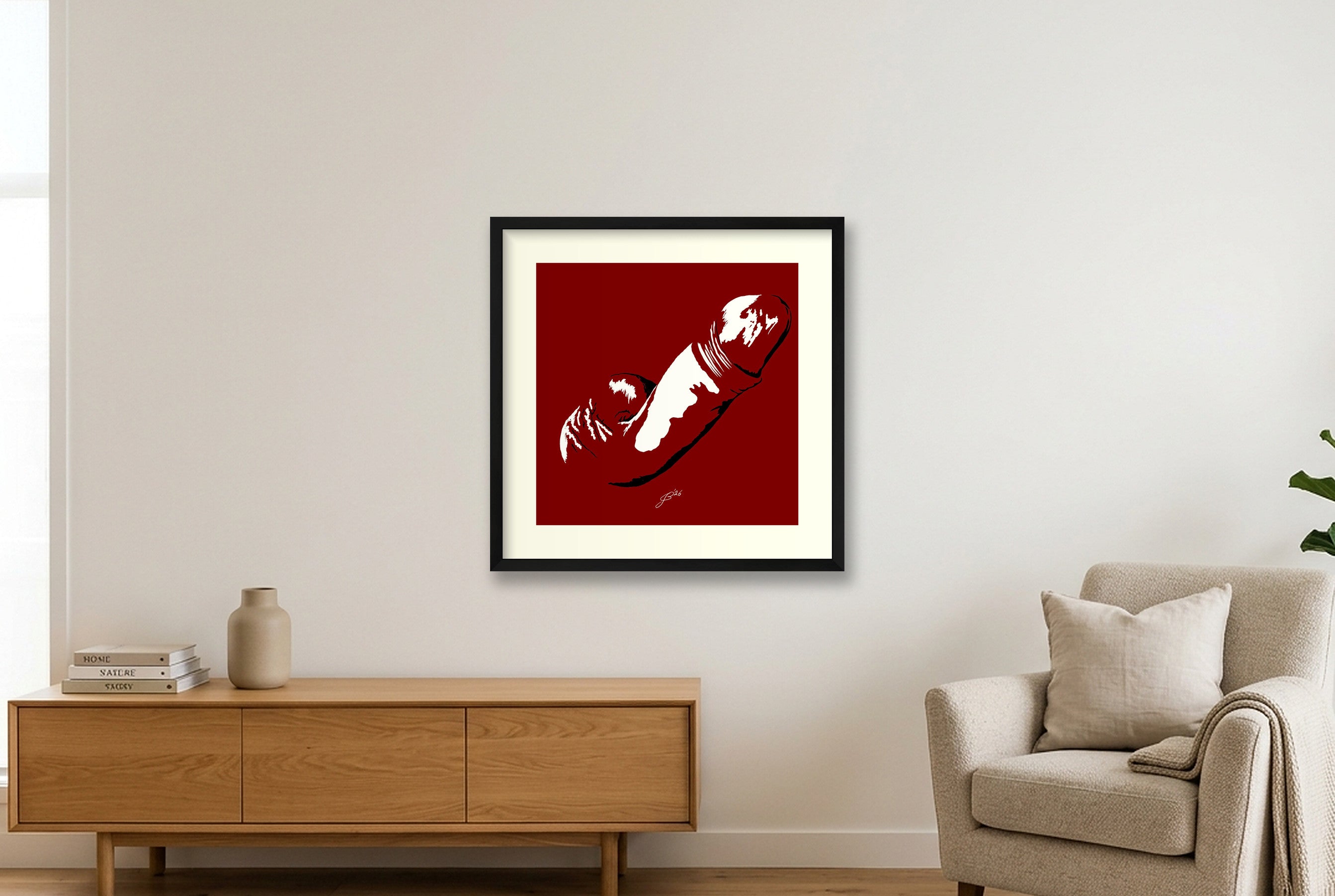 Ivor’s Dick Pic — 50×50cm, 20×20" Black Frame