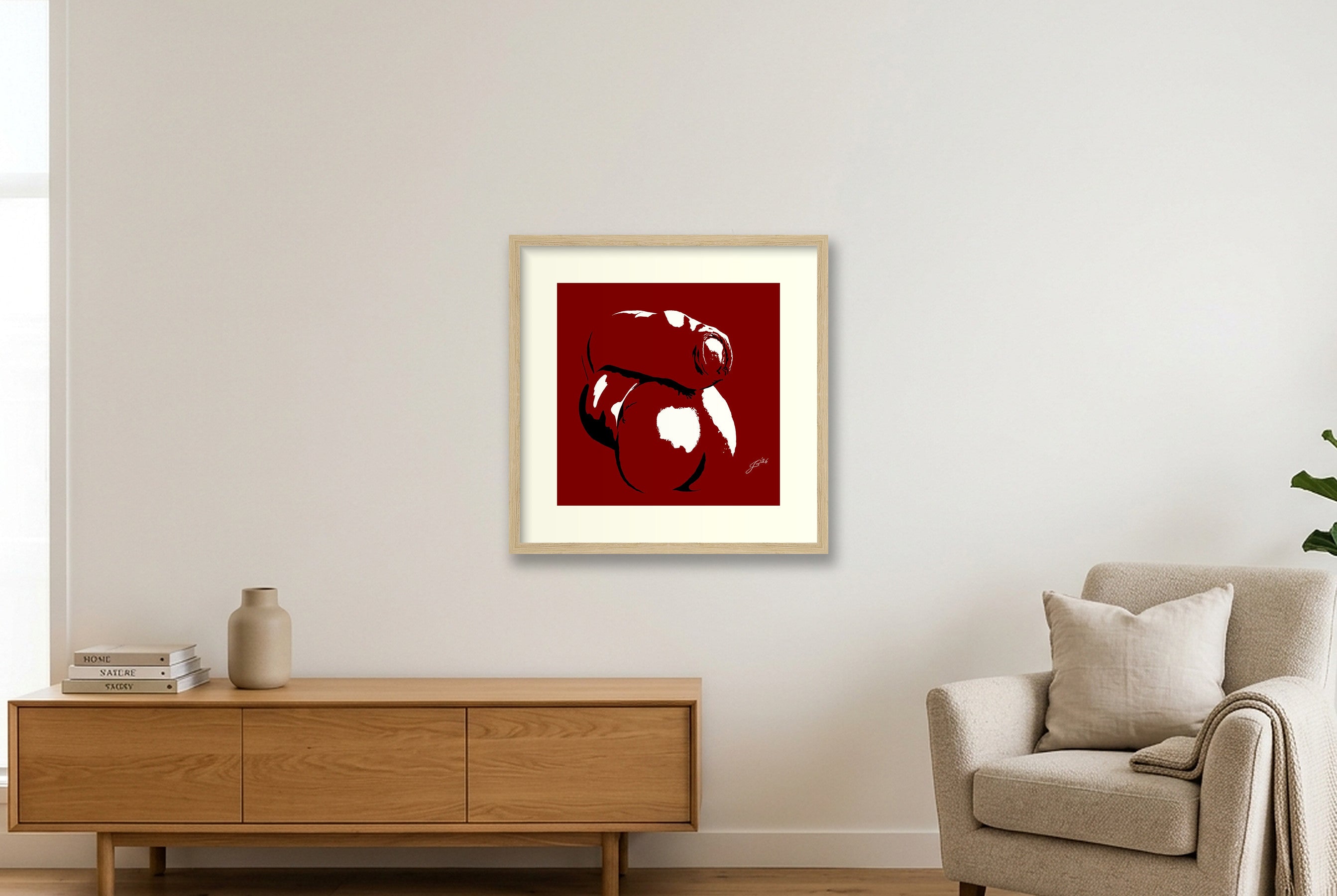 Alfonso’s Dick Pic — 40×40cm, 16×16" Oak Frame